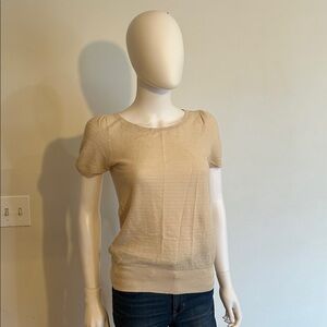 LOFT Cream Short Sleeve Women's Top
 area of discoloration back of right sleeve
